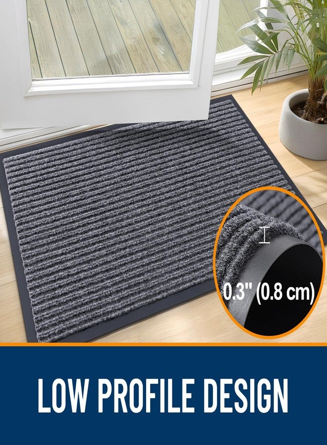 OLANLY Front Door Mat Indoor Outdoor Entrance, Waterproof Heavy Duty Doormat, Fade Resistant, Low Profile, Easy Clean Patio Porch Welcome Floor Mats for Entry, 29.5x17, Grey - Image 4