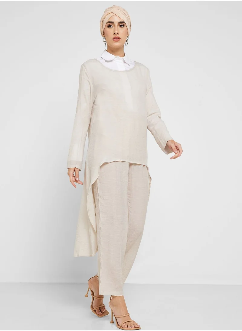 Khizana Asymmetrical Tunic & Pants Set