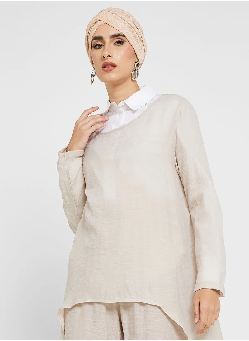 Khizana Asymmetrical Tunic & Pants Set