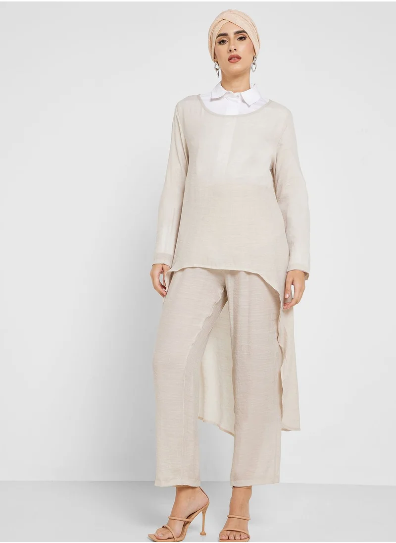 Khizana Asymmetrical Tunic & Pants Set