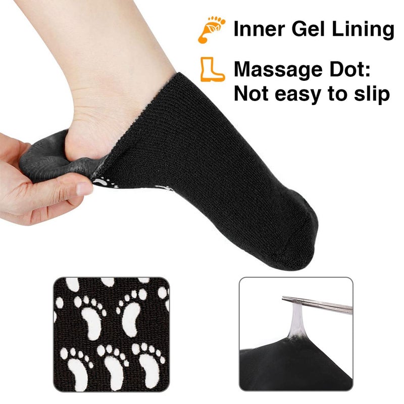 Codream Large Men's Moisturizing Gel Socks Men's Feet Care Ultimate Treatment for Dry Cracked Rough Skin on Feet Pack of 2 Pairs Black US Men 10-15 - Image 4