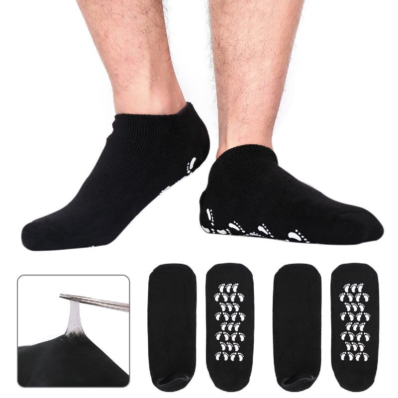 Codream Large Men's Moisturizing Gel Socks Men's Feet Care Ultimate Treatment for Dry Cracked Rough Skin on Feet Pack of 2 Pairs Black US Men 10-15 - Image 1