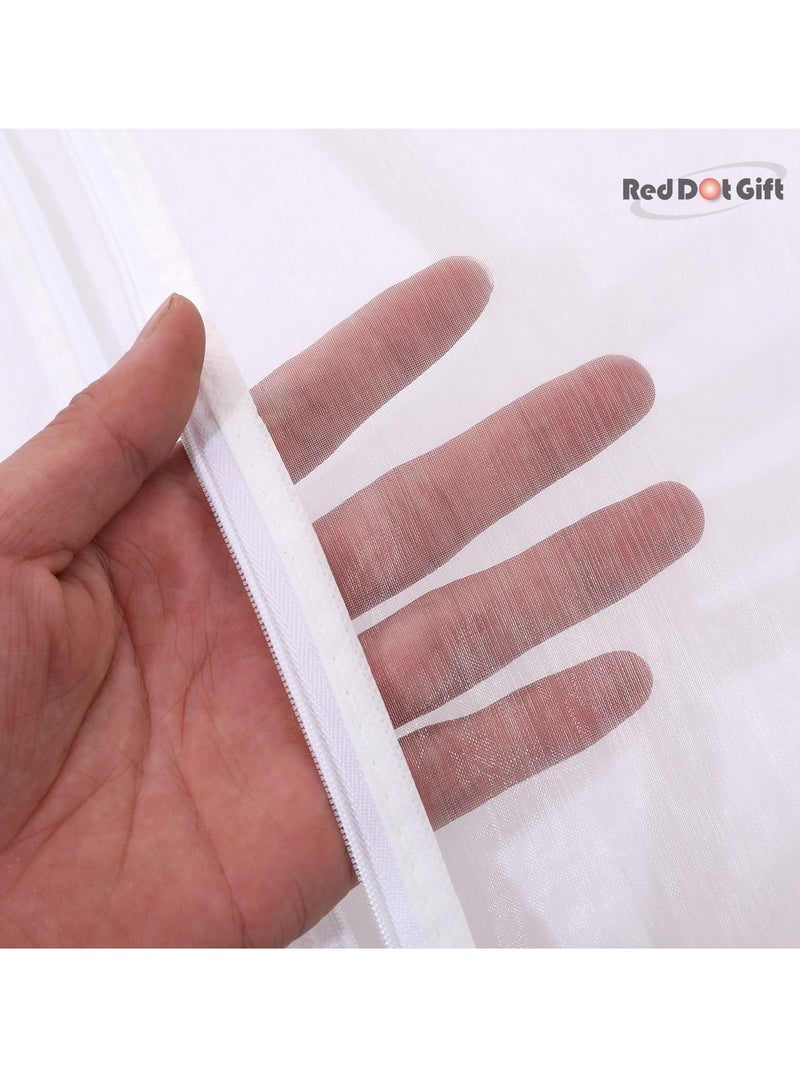 Red Dot Gift 10-Pack White Organza Garments Cover  Dust Cover Garment Bag With Zipper , for Clothes Storage Closet for Abayas, long Dress, Jelebya, Evening Dress - Image 5