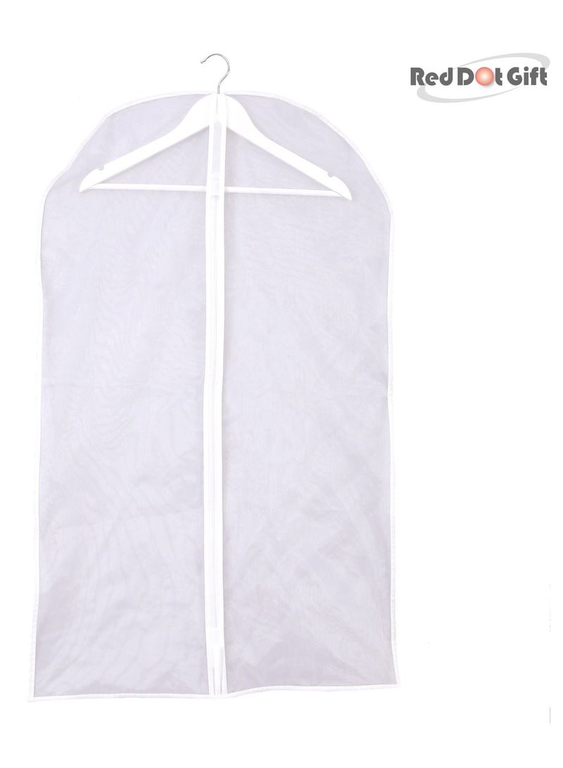 Red Dot Gift 10-Pack White Organza Garments Cover  Dust Cover Garment Bag With Zipper , for Clothes Storage Closet for Abayas, long Dress, Jelebya, Evening Dress - Image 2