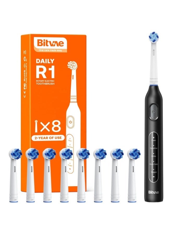 Bitvae R1 Rotary Electric Rechargeable Toothbrush with 5 Cleaning Modes and Fast USB Charging for Deep Clean and Whiten Teeth & Portable Water Flosser for Teeth | Bitvae P1 Mini Dental Floss and Water Floss Pick | Cordless Telescopic Tank Oral Irrigator | IPX7 Waterproof Cleaner for Sensitive Teeth and Braces | Travel Tooth Brush Companion Bundle - Image 2
