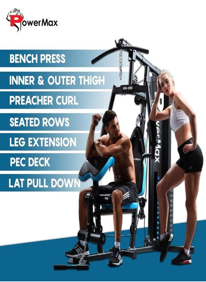 PowerMax Fitness GH-285 Steel Multi-Function Home Gym 150lbs Dead Weight Stack and Max Weight 160Kg with Installation Assistance (Blue/Black) (GH-285) - pzsku/Z1FE5260B97FD5931B075Z/45/_/1700740005/626d3e01-8e99-4a37-88a8-fbdcf24c9d49