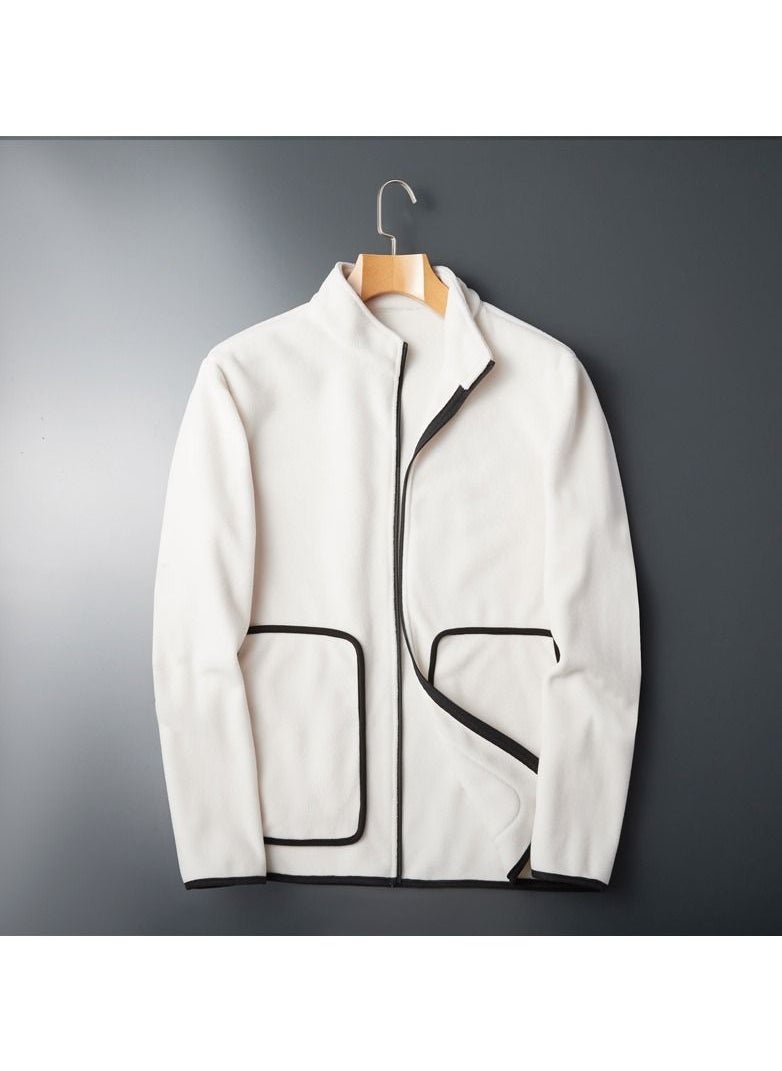 Loquat - Outdoor Plush Cardigan Mock Neck Overcoat - Image 1