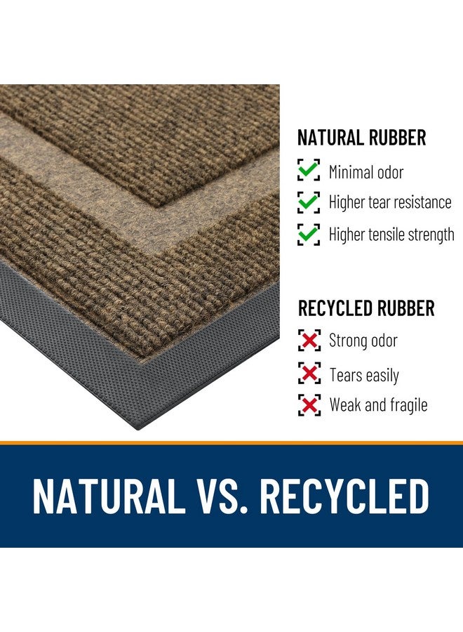 OLANLY Front Door Mat Indoor Outdoor Entrance, Waterproof All-Season, All-Weather Doormat, Sturdy Natural Rubber, Fade Resistant, Low Profile, Easy Clean Patio Porch Entryway Mat, 36x24, Brown - Image 5