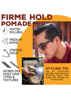 SUAVECITO Suavecito Pomade Firme (Strong) Hold 4 Oz, 1 Pack - Strong Hold Hair Pomade For Men - Medium Shine Water Based Flake Free Hair Gel - Easy To Wash Out - All Day Hold For All Hair Styles  - Image 5