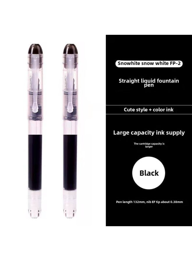 سنو وايت قلم ملون أبيض ثلجي P20 بحقيبة حبر بسيطة غير قابلة للتغيير، رأس قلم F، مناسب لطلاب التمرين على الكتابة والحسابات اليدوية - Image 1