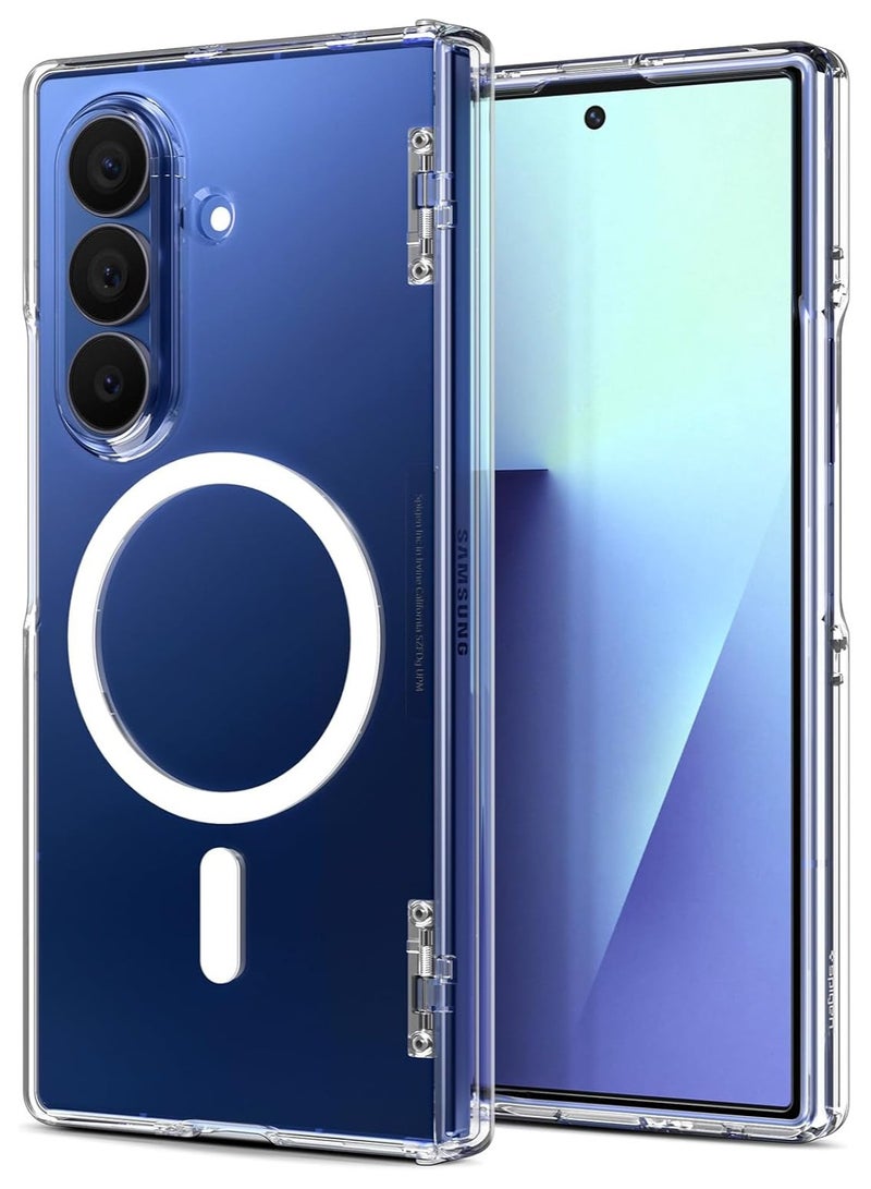 Spigen Ultra Hybrid Pro MagFit Samsung Galaxy Z Fold 7 MagSafe Case Cover [Hinge Protection] - Clear White - Image 1