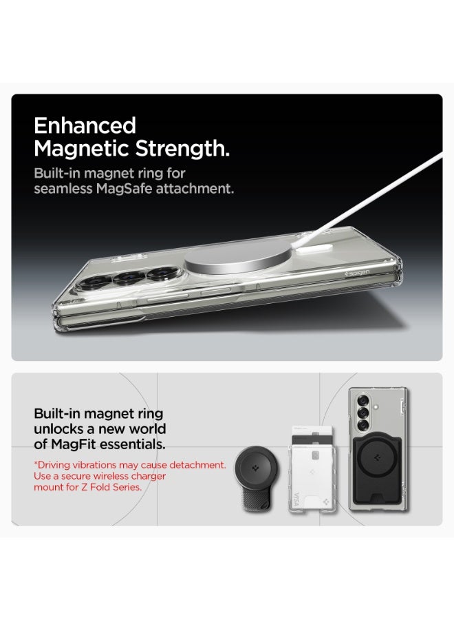 Spigen Ultra Hybrid Pro MagFit Samsung Galaxy Z Fold 7 MagSafe Case Cover [Hinge Protection] - Clear White - Image 5