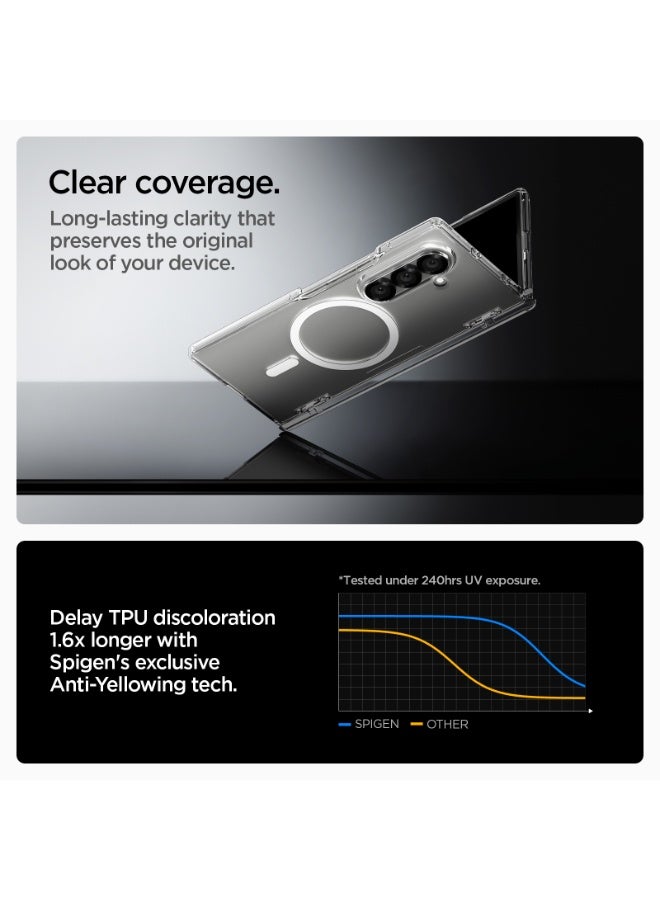 Spigen Ultra Hybrid Pro MagFit Samsung Galaxy Z Fold 7 MagSafe Case Cover [Hinge Protection] - Clear White - Image 3