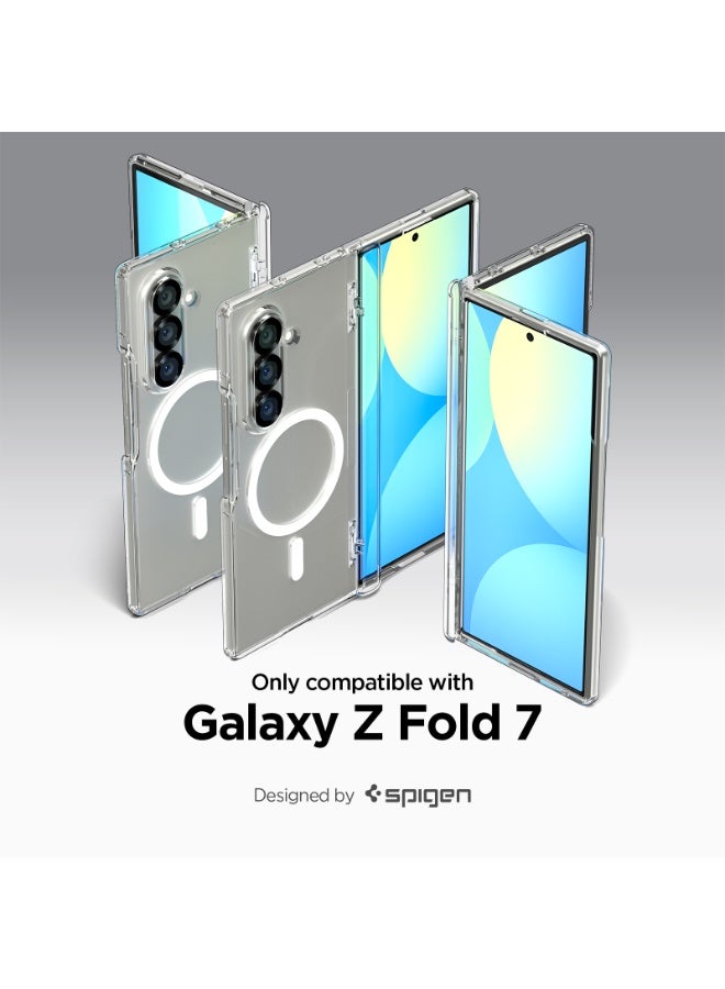Spigen Ultra Hybrid Pro MagFit Samsung Galaxy Z Fold 7 MagSafe Case Cover [Hinge Protection] - Clear White - Image 2