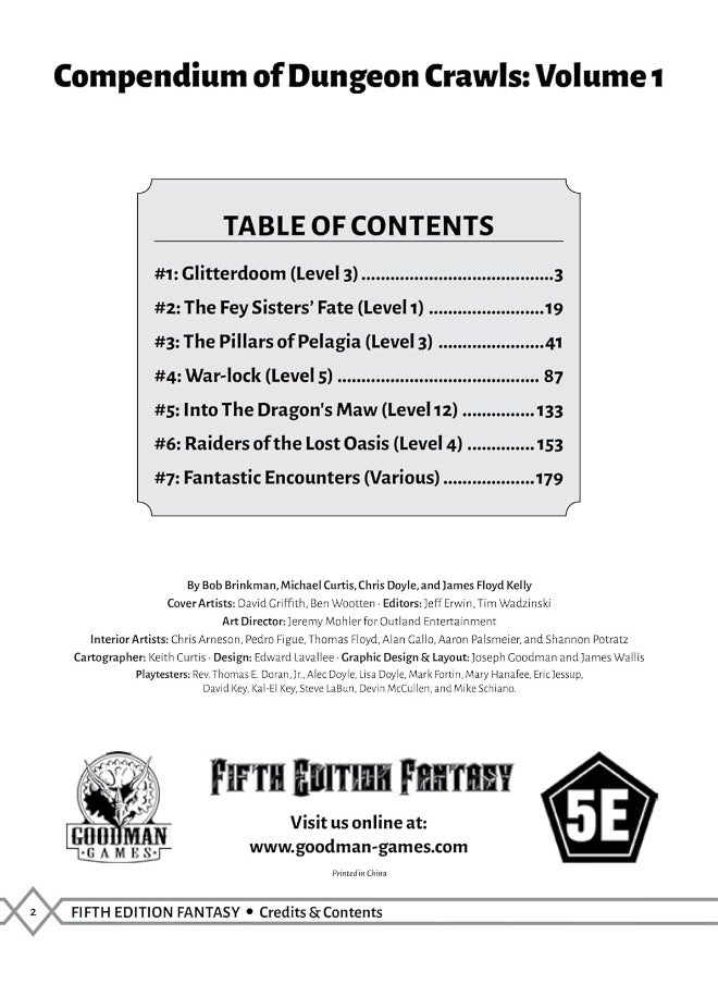 D&D 5E: Compendium of Dungeon Crawls Volume 1  - Image 1