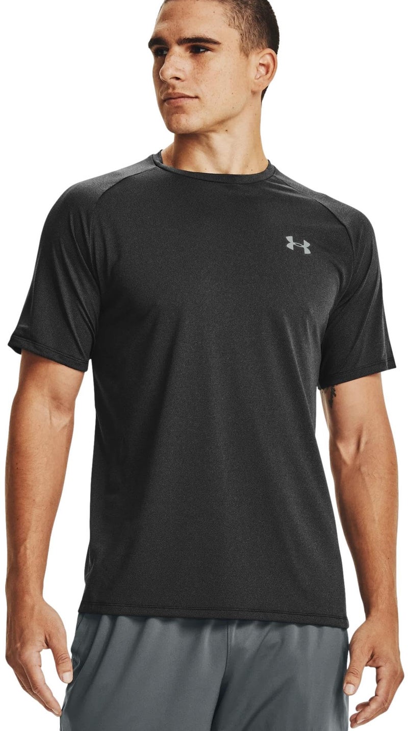 UNDER ARMOUR تي شيرت قصير الأكمام للرجال من أندر أرمور 2.0، أسود رمادي 001، L - Image 1