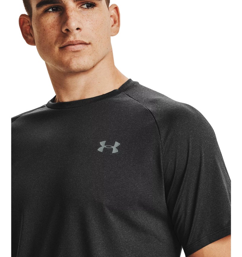 UNDER ARMOUR تي شيرت قصير الأكمام للرجال من أندر أرمور 2.0، أسود رمادي 001، L - Image 3