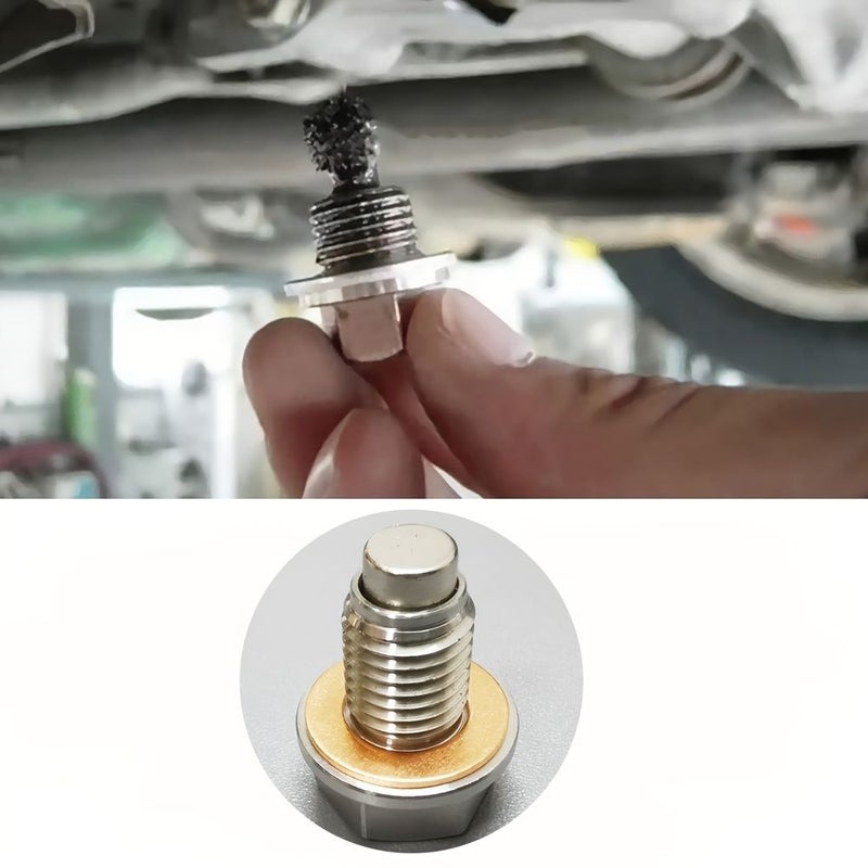 2Pcs M12x1.5 Stainless Steel Magnetic Oil Drain Plug With 4 Copper Gaskets For Motorcycle ATV - Image 4