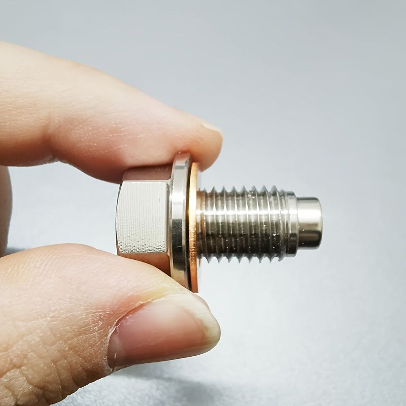 2Pcs M12x1.5 Stainless Steel Magnetic Oil Drain Plug With 4 Copper Gaskets For Motorcycle ATV - Image 2