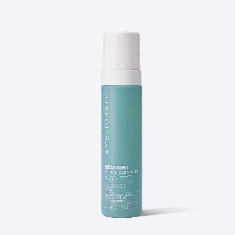 AMELIORATE Clarifying Facial Cleanser 200ml for BlemishProne Skin Face Wash with Lactic Acid Willow Bark to Unclog Pores Smooth Texture Gentle NonDrying UK Dermatologist Approved