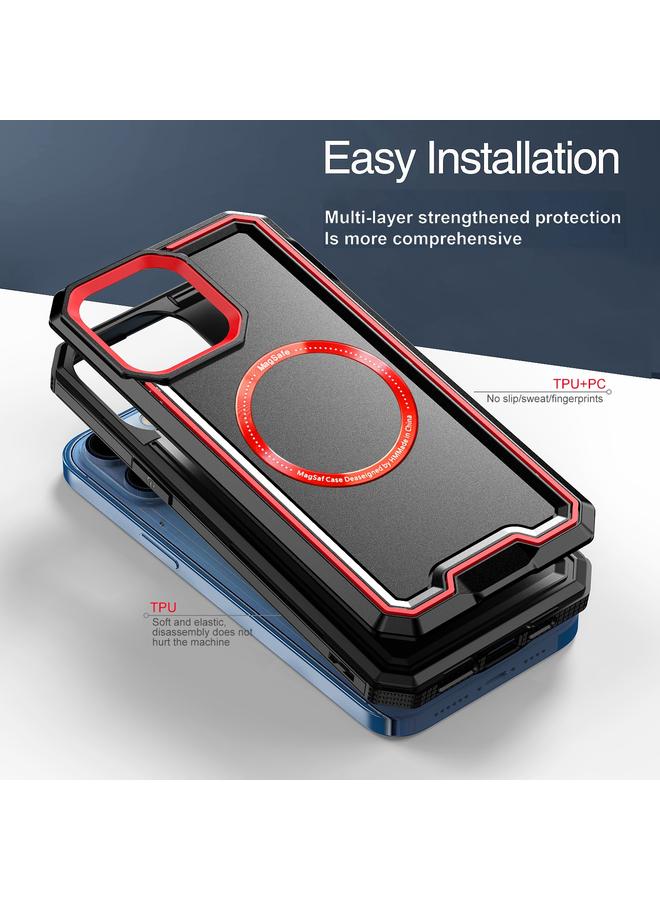 S-TOP Case For iPhone 11 Pro Max Armour Two-color MagSafe Magnetic TPU + PC Phone Case - Image 4
