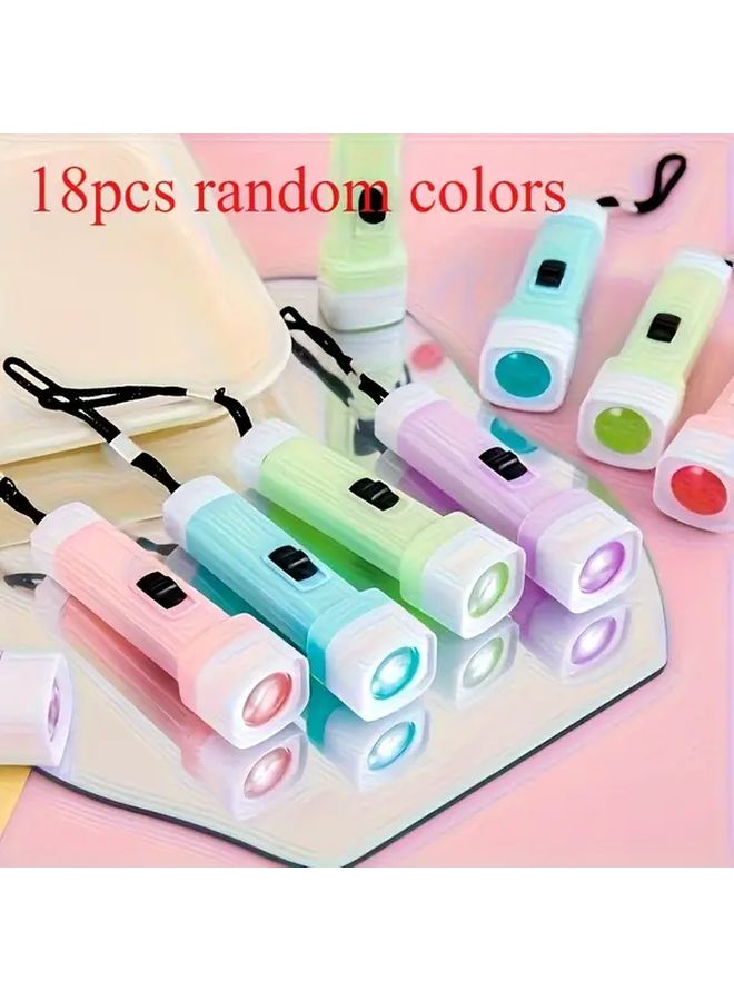 18pcs Macaron Color Mini Flashlights Portable Button Cell Operated With Batteries - Image 1