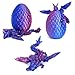 Flavery 3D Printed Flying Dragon in Egg Easter Egg with 9 Flexible Winged Dragon Inside Colorful Fidget Toy Birthday Gift Desk Pet Figure Red Blue - Image 2