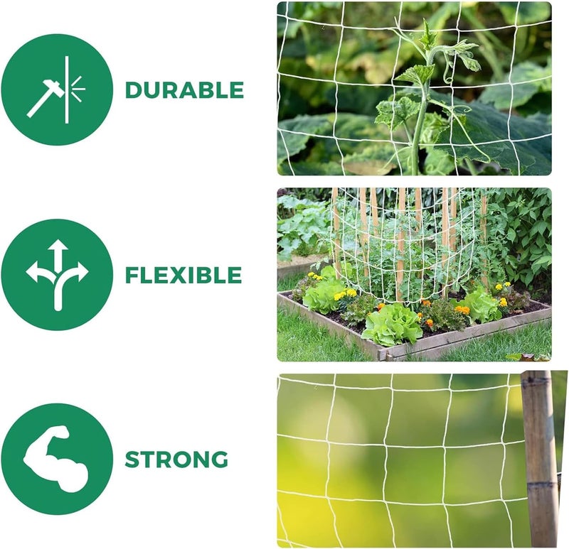 Coocicyi Plant Trellis Netting, Garden Trellis Net Plant Support Netting for Climbing Plants Outdoor, Flexible String Net - Image 3