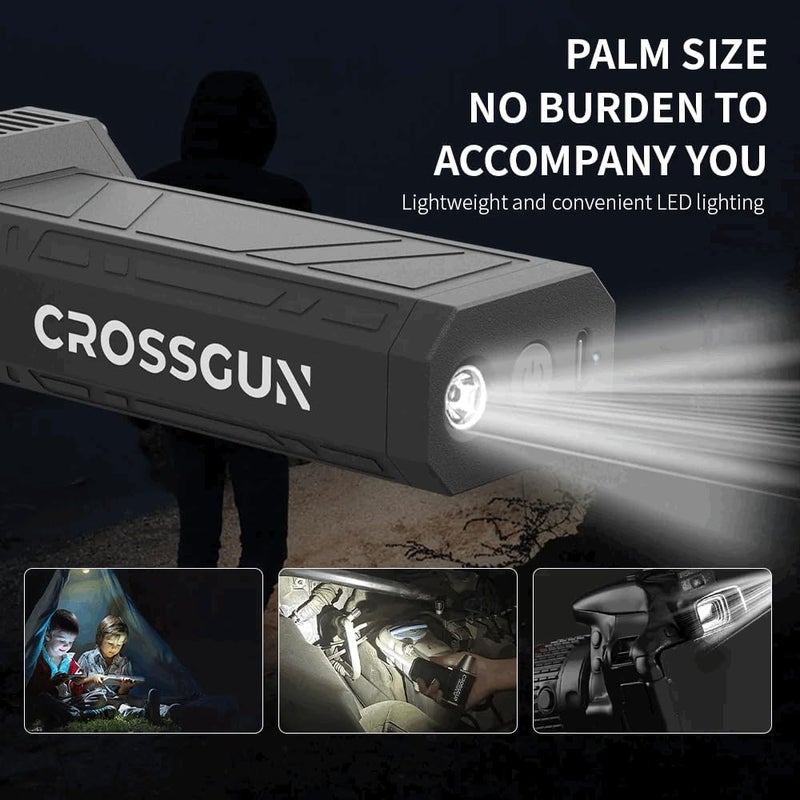 CROSSGUN Compressed Air Duster - Mini Jet Fan - Powerful Cordless Air Duster, 4 Gear Adjustable Electric Air Blower Reusable No Canned Air Duster for PC Car Desk Gaming Motorcycle (Black) - Image 2