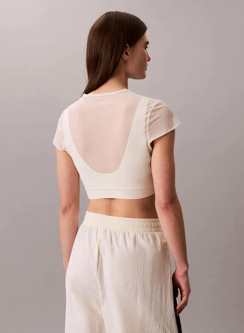 Calvin Klein  Cropped Performance Mesh Sports Bra Top for Women | Best Price UAE