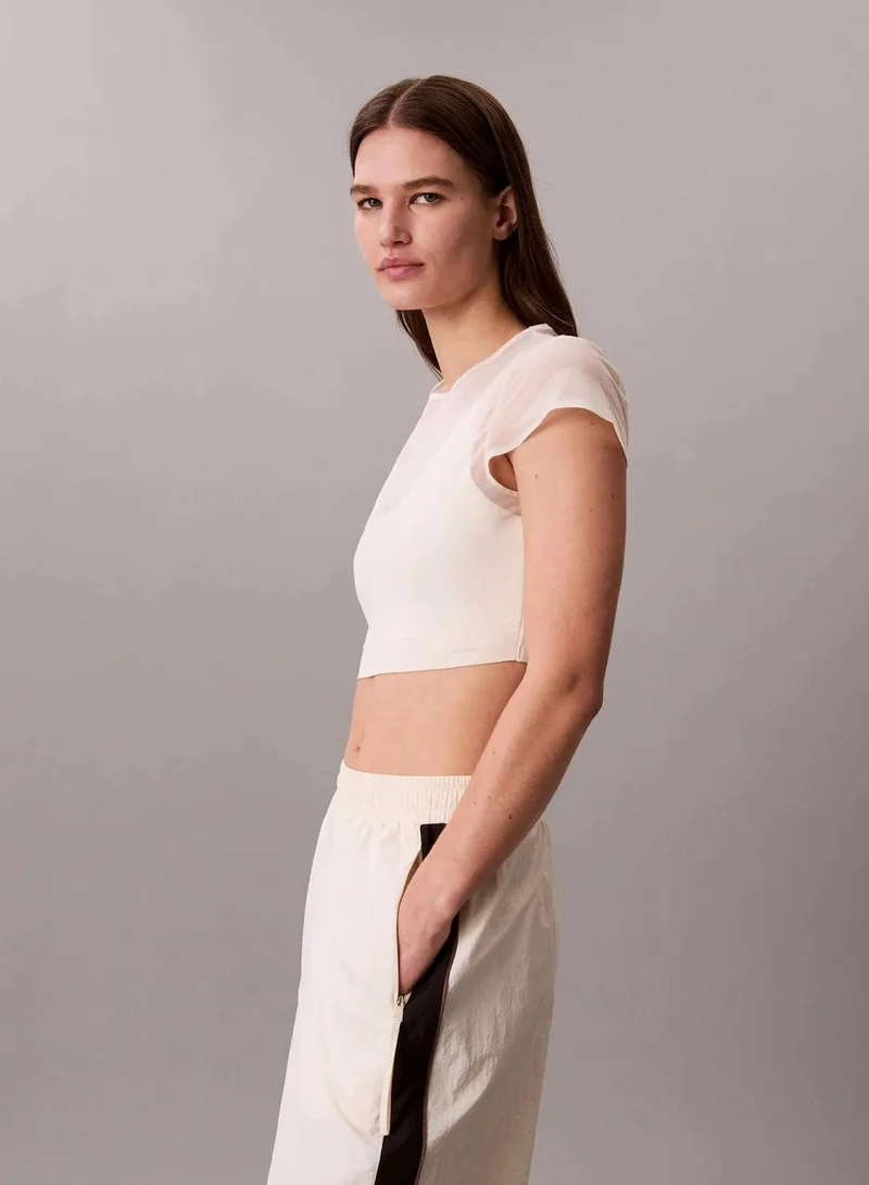 Calvin Klein  Cropped Performance Mesh Sports Bra Top for Women | Best Price UAE
