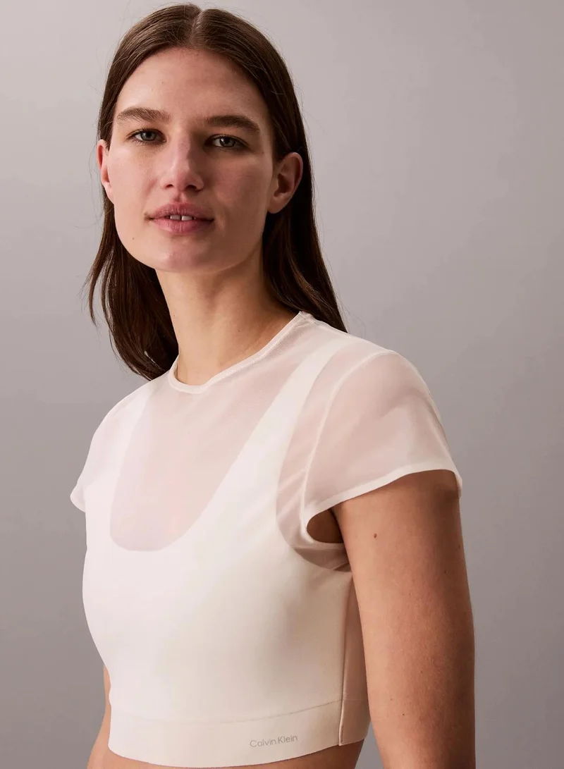Calvin Klein  Cropped Performance Mesh Sports Bra Top for Women | Best Price UAE