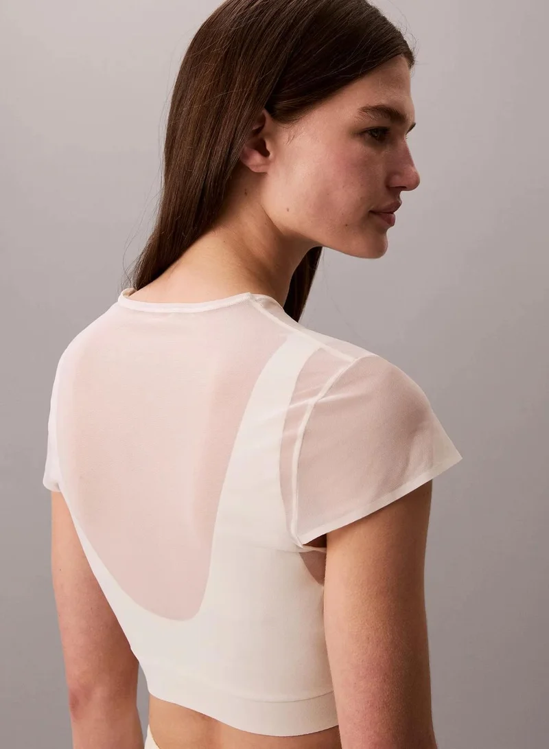 Calvin Klein  Cropped Performance Mesh Sports Bra Top for Women | Best Price UAE