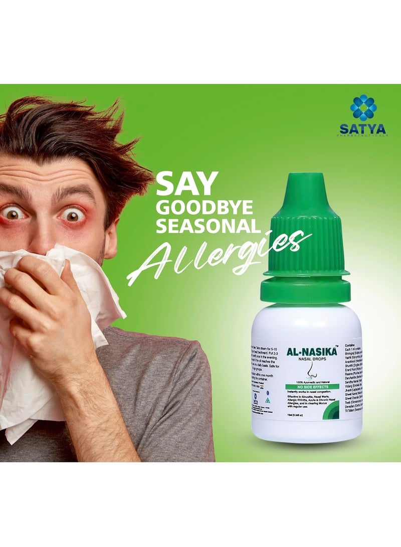 Al-Nasika Nasal Drops Effective in Treatment of Sinusitis Nasal Warts Allergic Rhinitis etc. - 10ml - Image 4