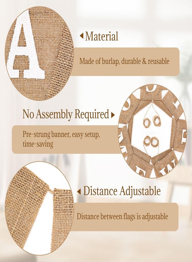 LIGHOON Welcome Baby Sign, Burlap Welcome Baby Banner Pre-Strung Baby Shower decorations Baby Announcement Signs for Boy or Girl Baby Arrival Banners for Backdrop, Adorable Neutral Gender Reveal Party Decor - Image 3