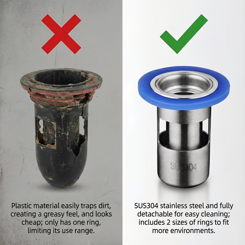 High Quality Drain Core Odor Proof Insect Proof Backflow Preventer With Detachable Hair Catcher 1 Set - Image 4