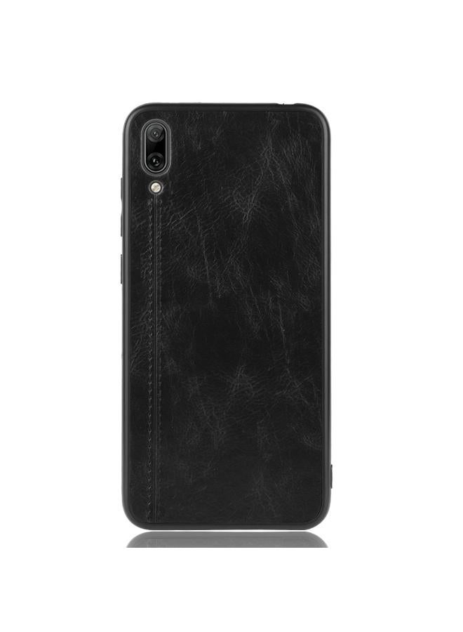 اس-توب جراب لهاتف Huawei Enjoy 9 / Y7 Pro 2019 مقاوم للصدمات بنمط جلد البقر المخيط من مادة PC + PU + TPU - Image 2