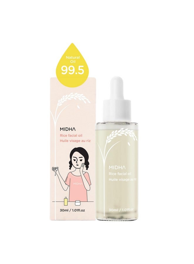 MIDHA Rice Facial Oil 30Ml For Skin Moisturizing Deep Intense And Immediate Hydration And Quick Absorption With Non Greasy Light Oil Like As Rice Bran Oil - Image 1