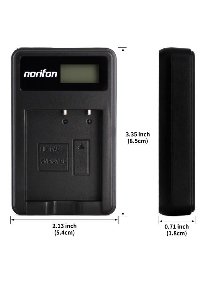 Norifon شاحن USB LCD NP-130 لكاميرات كاسيو إكزليم EX-10، EX-H30، EX-H35، EX-ZR100، EX-ZR1000، EX-ZR1100، EX-ZR1200، EX-ZR200، EX-ZR300، EX-ZR310، EX-ZR320، EX-ZR400، EX-ZR700، EX-ZR800 وغيرها - Image 4