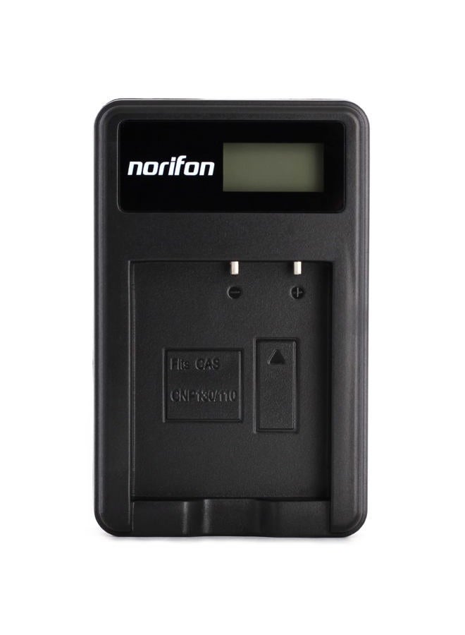 Norifon شاحن USB LCD NP-130 لكاميرات كاسيو إكزليم EX-10، EX-H30، EX-H35، EX-ZR100، EX-ZR1000، EX-ZR1100، EX-ZR1200، EX-ZR200، EX-ZR300، EX-ZR310، EX-ZR320، EX-ZR400، EX-ZR700، EX-ZR800 وغيرها - Image 1