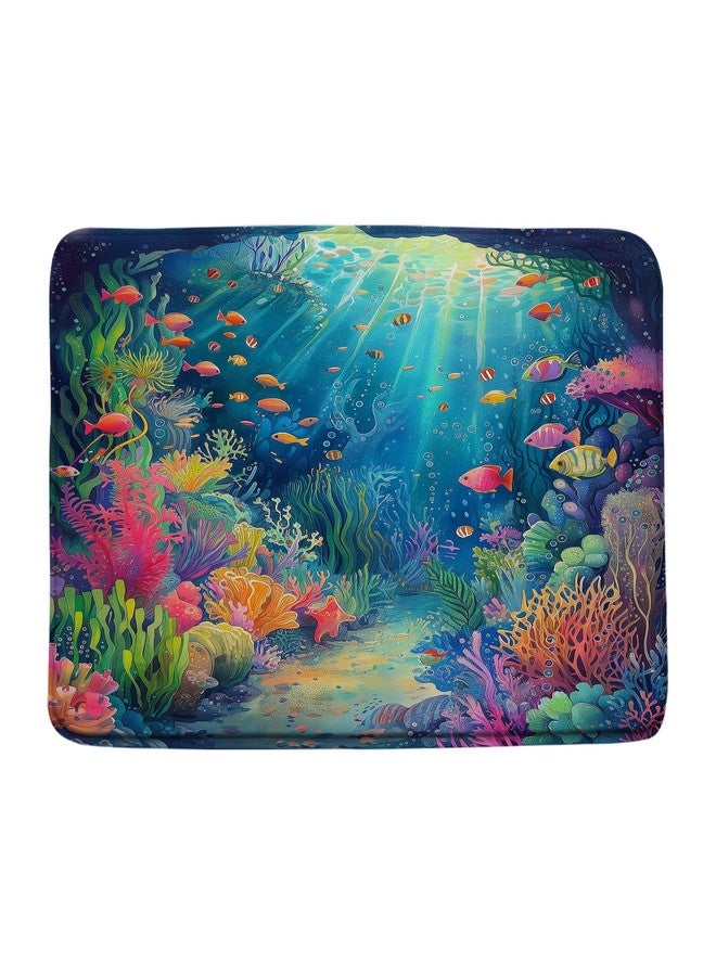 YSATNSFT Ocean Underwater World Bath Mat Colorful Tropical Fishes Coral in The Deep Sea Bathroom Bathtub Floor Rugs Doormat Toilet Decor,18 x 30 in - Image 2