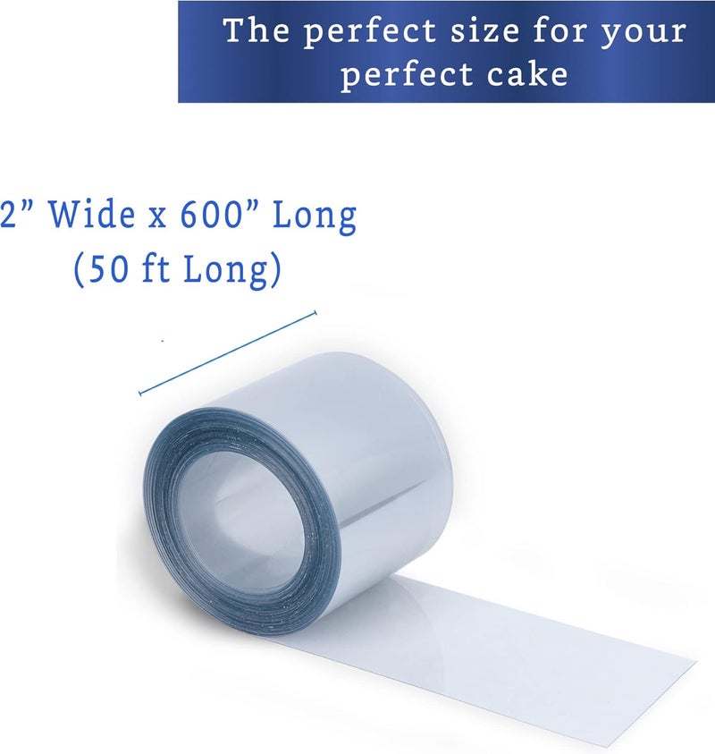 FIESTA WRAPS Cake Collar 2 x 600 in (50ft) - Acetate Roll - Acetate Sheets for Baking - Cake Wrapping Plastic - Acetato para Reposteria y Pasteles - Image 2