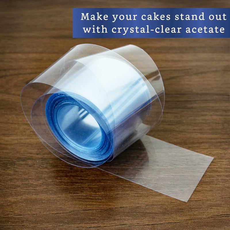 FIESTA WRAPS Cake Collar 2 x 600 in (50ft) - Acetate Roll - Acetate Sheets for Baking - Cake Wrapping Plastic - Acetato para Reposteria y Pasteles - Image 3