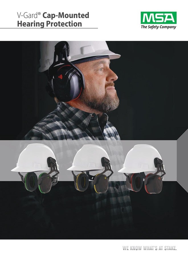 MSA 10190357 V-Gard Helmet Ear Defenders - Enhanced Comfort Hearing Protection Capsules with Helmet Mount for V-Gard Cap Style Hard Hats - Black/Yellow - Medium Attenuation SNR: 32 dB - Image 2