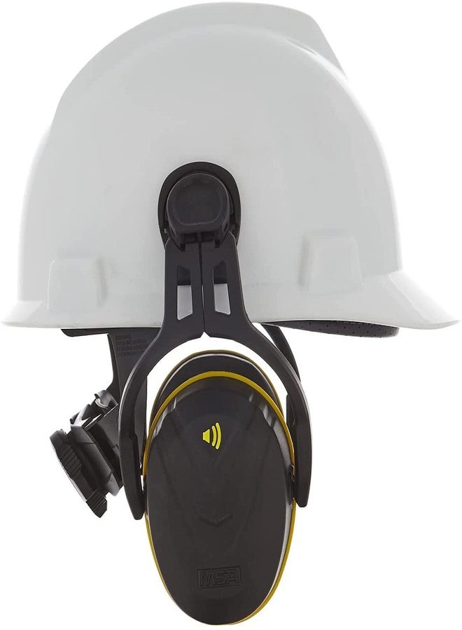 MSA 10190357 V-Gard Helmet Ear Defenders - Enhanced Comfort Hearing Protection Capsules with Helmet Mount for V-Gard Cap Style Hard Hats - Black/Yellow - Medium Attenuation SNR: 32 dB - Image 5