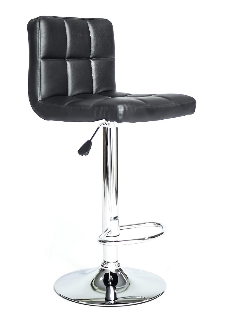 CityRiya-Long Bar Stool Swivel Adjustable Barstools PU Leather Bar Chairs Dining Chair Kitchen Counter Island Bar Stool with Back Barstool for Home Kitchen Island Black  - Image 1