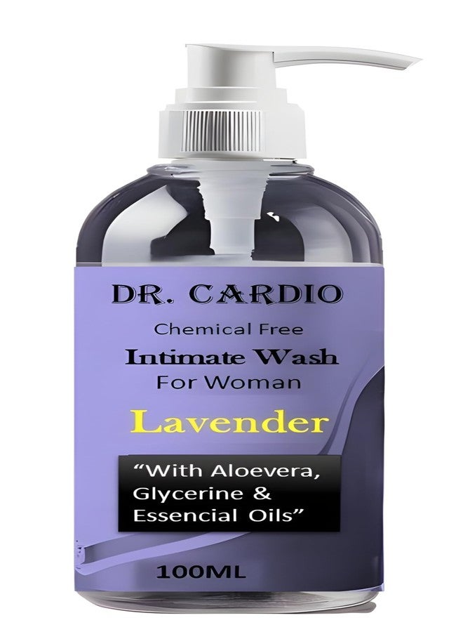 Dr Cardio Dr. Cardio Intimate Wash, 100ml | | Intimate wash for women| Hygiene & care for private parts| Infused with natural ingredients (100ml, Lavender) - Image 1