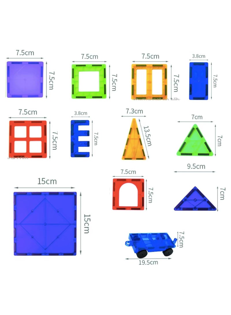 Zyler Fun Magnetic Tiles 110 Piece Building Blocks for Kids, 3D Magnetic Puzzles, Stacking Blocks, Creative Educational Toys for Early Learning, Fun Play, and STEM Development with LED Lights - Image 2