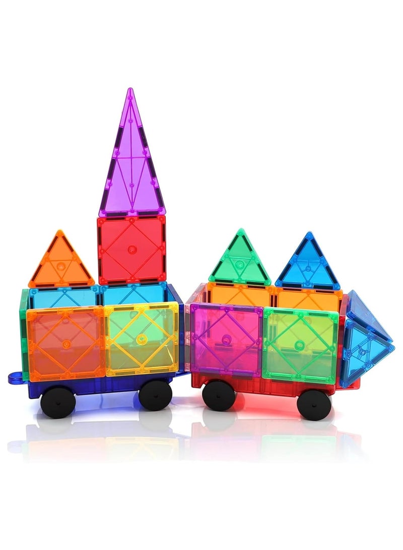 Zyler Fun Magnetic Tiles 110 Piece Building Blocks for Kids, 3D Magnetic Puzzles, Stacking Blocks, Creative Educational Toys for Early Learning, Fun Play, and STEM Development with LED Lights - Image 3