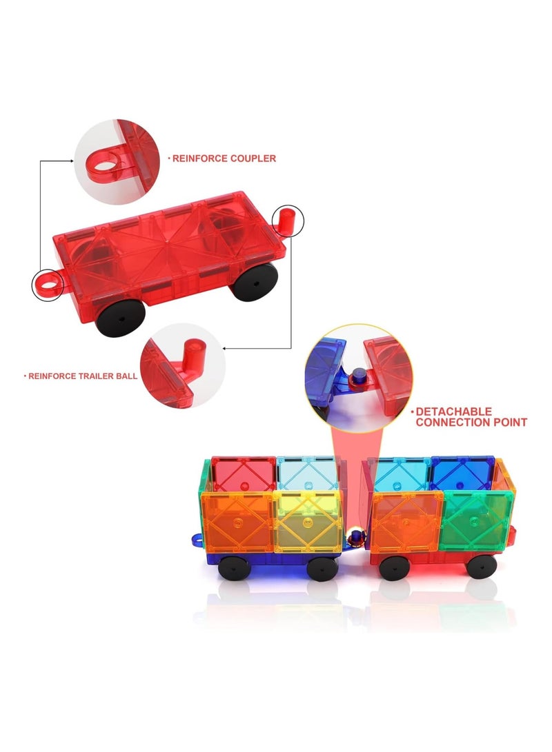 Zyler Fun Magnetic Tiles 110 Piece Building Blocks for Kids, 3D Magnetic Puzzles, Stacking Blocks, Creative Educational Toys for Early Learning, Fun Play, and STEM Development with LED Lights - Image 4